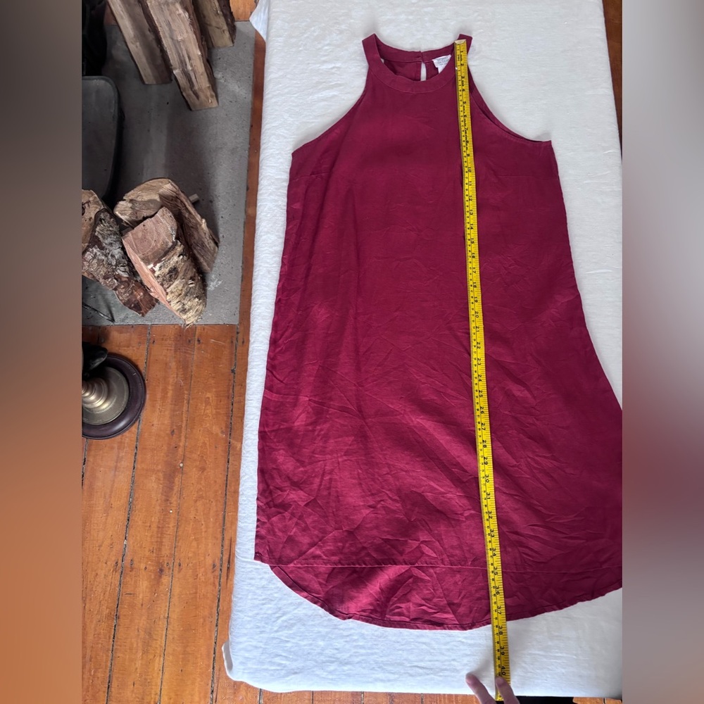 Women’s Sigrid Olsen 100% Linen Shift Dress Back Button Sleeveless Rust Small - Picture 7 of 10